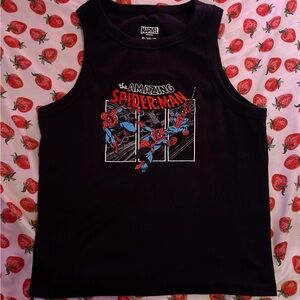 Marvel Black Tank Top with Spider-Man Graphic